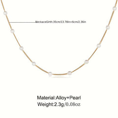 Pearl Minimalist Choker Necklace for Women Girls