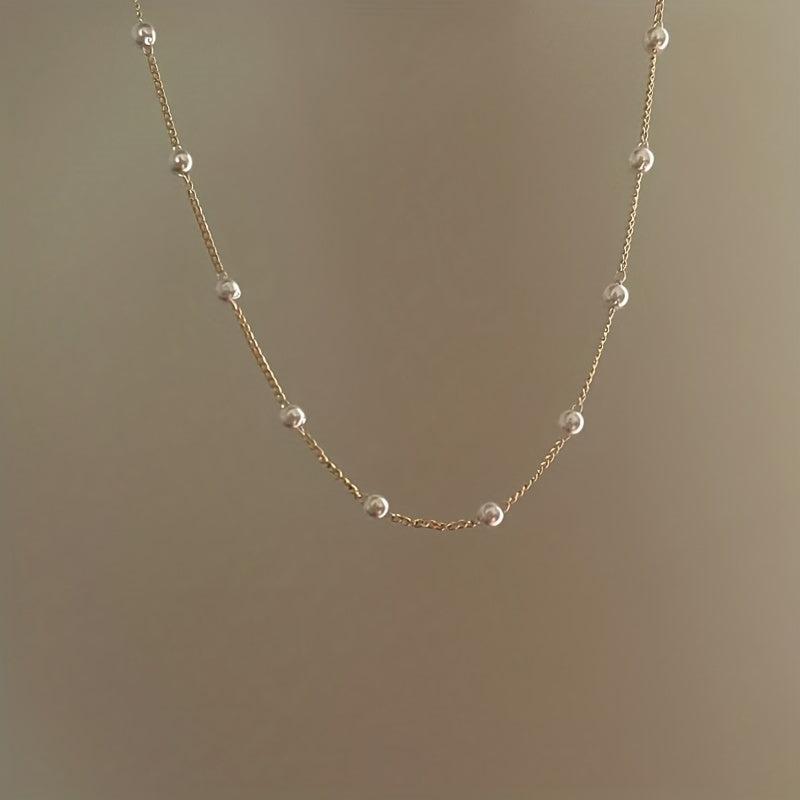 Pearl Minimalist Choker Necklace for Women Girls