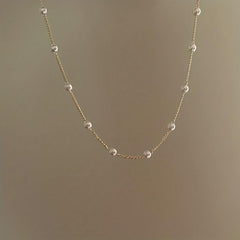Pearl Minimalist Choker Necklace for Women Girls