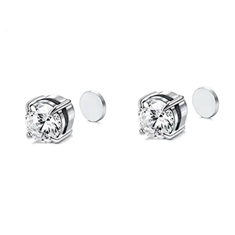 Clip On Earrings Round Shaped with Zircon Zinc Alloy Jewelry