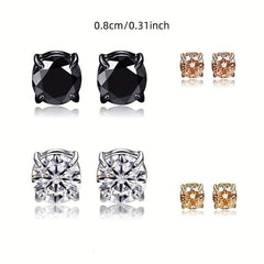 Clip On Earrings Round Shaped with Zircon Zinc Alloy Jewelry