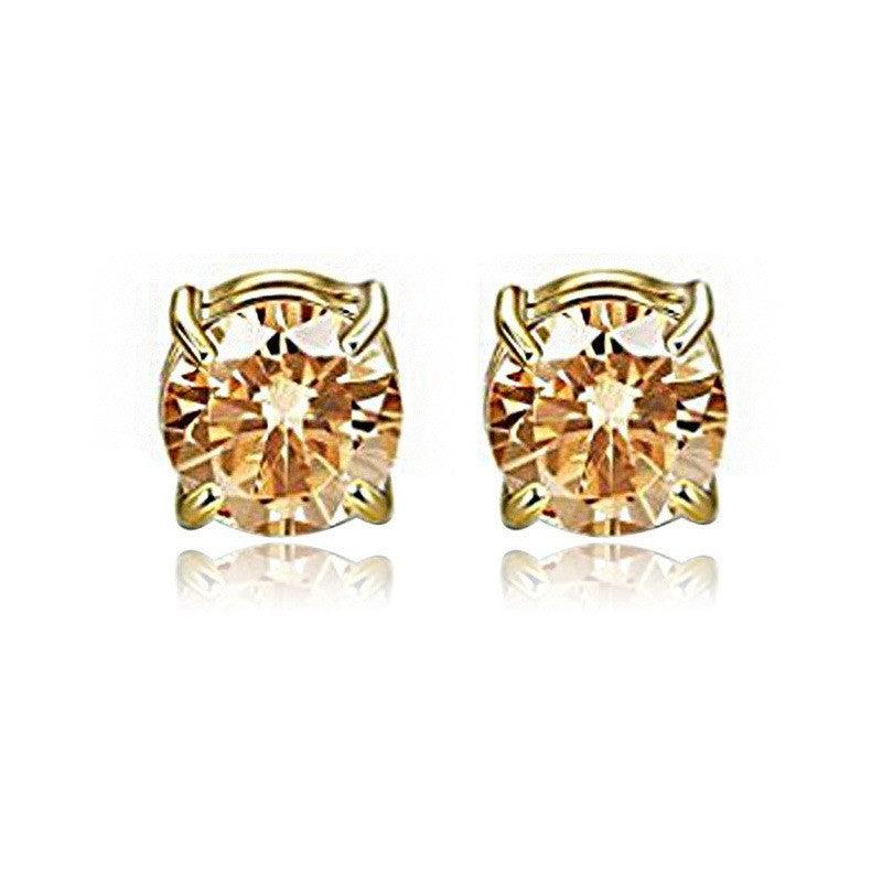 Clip On Earrings Round Shaped with Zircon Zinc Alloy Jewelry