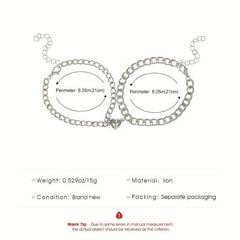 2pcs Set Heart Magnet Bracelets Couple Magnetic Bracelets Love Magnet