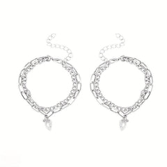 2pcs Set Heart Magnet Bracelets Couple Magnetic Bracelets Love Magnet