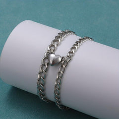 2pcs Set Heart Magnet Bracelets Couple Magnetic Bracelets Love Magnet