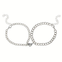 2pcs Set Heart Magnet Bracelets Couple Magnetic Bracelets Love Magnet