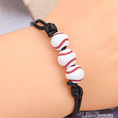 12pcs Baseball Braided Adjustable Bracelet For Women