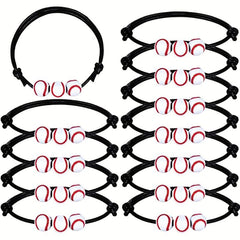 12pcs Baseball Braided Adjustable Bracelet For Women