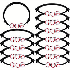 12pcs Baseball Braided Adjustable Bracelet For Women
