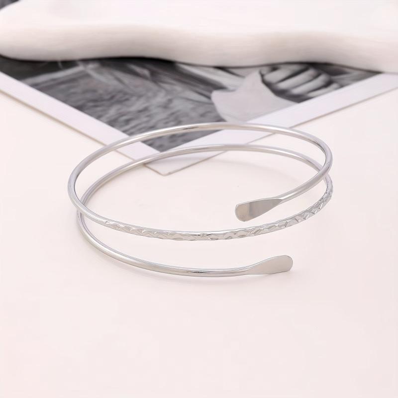 Metal Arm Ring Punk Bracelet Cuff Bangle for Women Girls