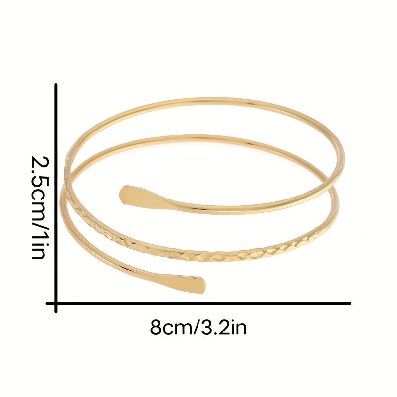 Metal Arm Ring Punk Bracelet Cuff Bangle for Women Girls