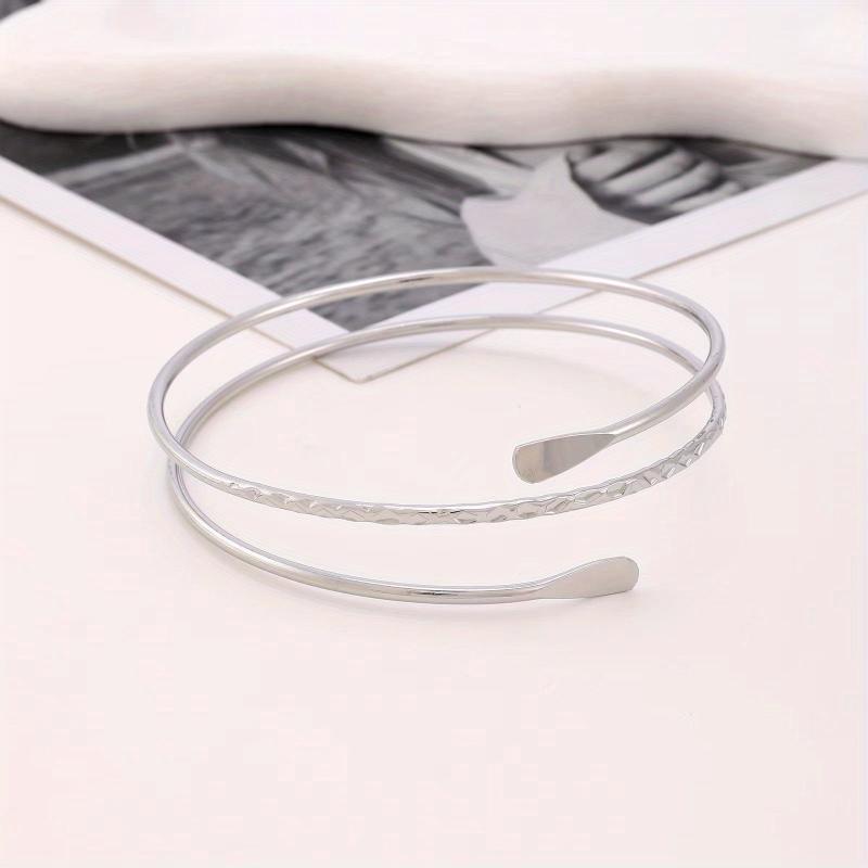 Metal Arm Ring Punk Bracelet Cuff Bangle for Women Girls