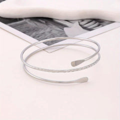 Metal Arm Ring Punk Bracelet Cuff Bangle for Women Girls