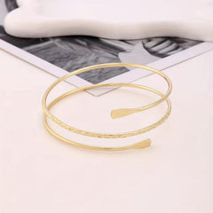 Metal Arm Ring Punk Bracelet Cuff Bangle for Women Girls
