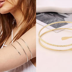 Metal Arm Ring Punk Bracelet Cuff Bangle for Women Girls