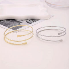 Metal Arm Ring Punk Bracelet Cuff Bangle for Women Girls