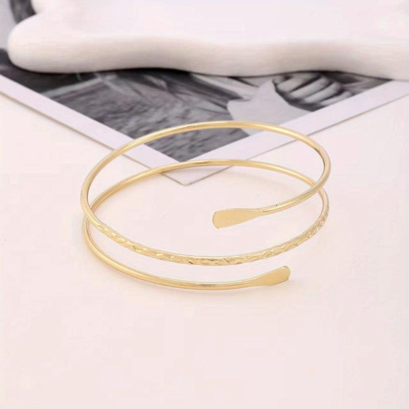 Metal Arm Ring Punk Bracelet Cuff Bangle for Women Girls