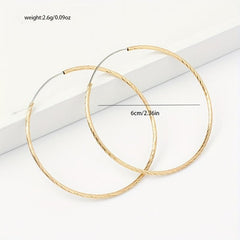 Golden Hoop Earrings Bohemian Style Alloy Jewelry Gift For Women