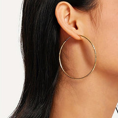 Golden Hoop Earrings Bohemian Style Alloy Jewelry Gift For Women
