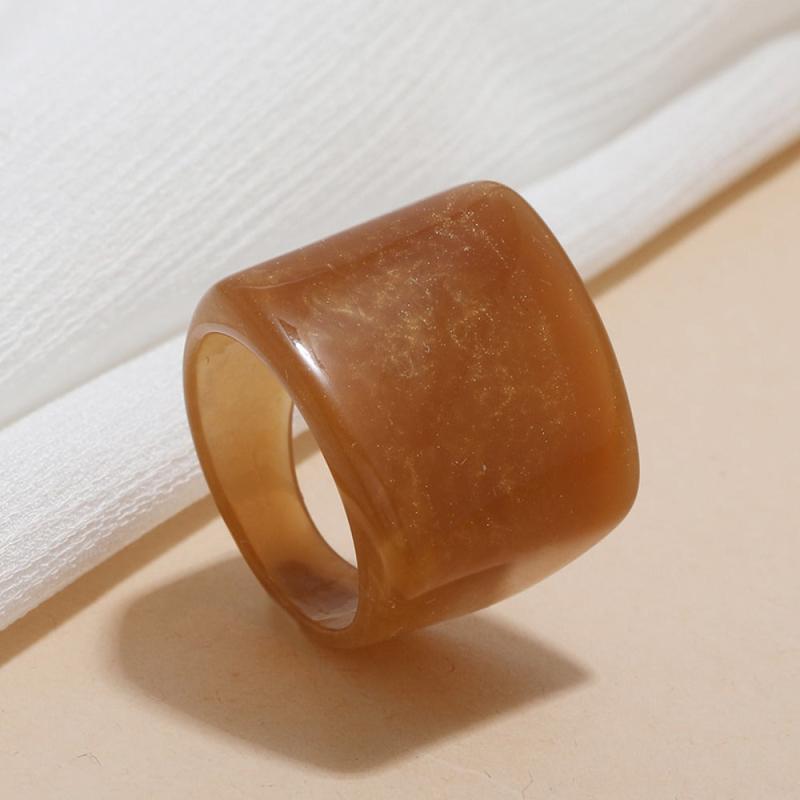 Vintage Band Ring Champagne Acrylic Jewelry