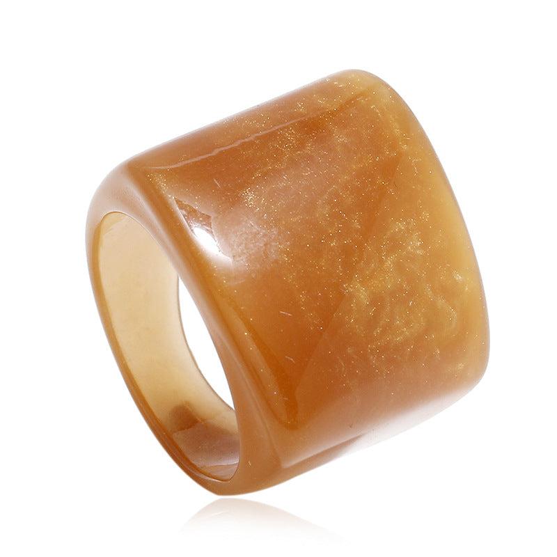 Vintage Band Ring Champagne Acrylic Jewelry