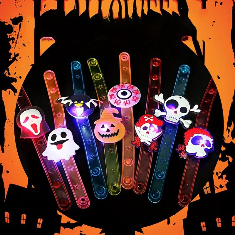 Halloween LED Bracelet Silicone Slap Wristband Glitter Watch