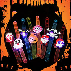 Halloween LED Bracelet Silicone Slap Wristband Glitter Watch