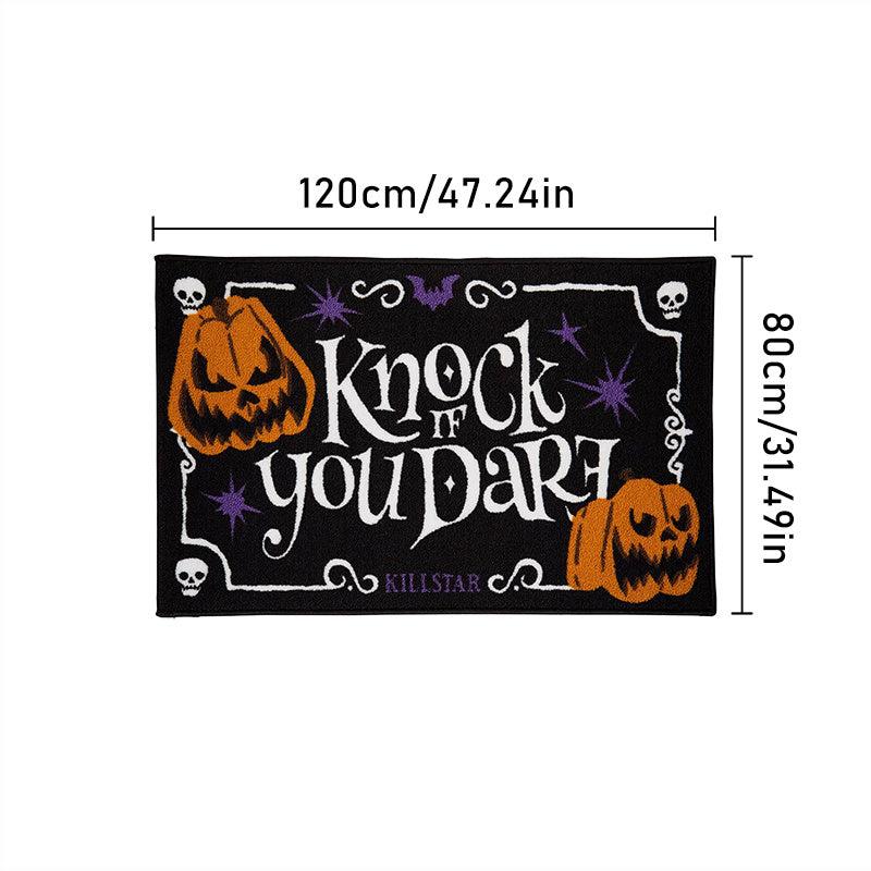Gothic Kitchen Rug Halloween Pumpkin Skull Pattern Carpet Mat Absorbent Bath Mat