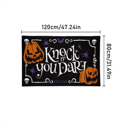Gothic Kitchen Rug Halloween Pumpkin Skull Pattern Carpet Mat Absorbent Bath Mat