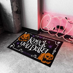 Gothic Kitchen Rug Halloween Pumpkin Skull Pattern Carpet Mat Absorbent Bath Mat