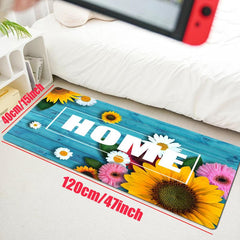 Soft Sunflower Kitchen Rug Rustic Cushioned Anti Fatigue Rug