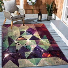 Psychedelic Geometric Area Rug Non Slip Soft & Shaggy Carpet