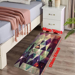 Psychedelic Geometric Area Rug Non Slip Soft & Shaggy Carpet