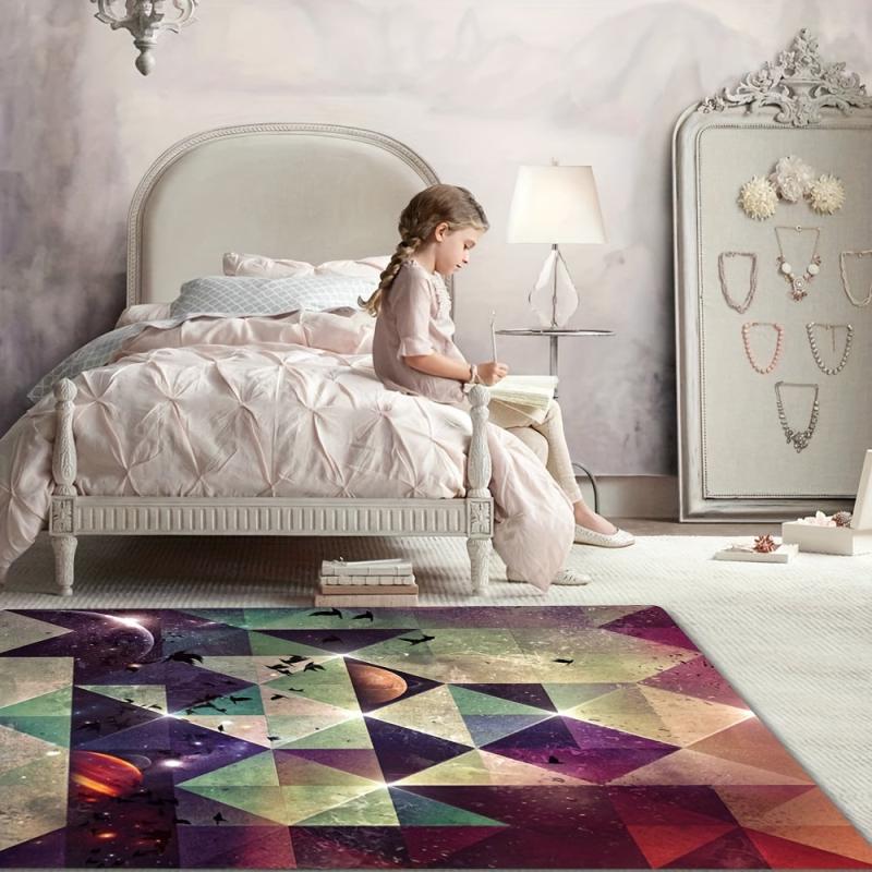 Psychedelic Geometric Area Rug Non Slip Soft & Shaggy Carpet