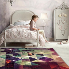 Psychedelic Geometric Area Rug Non Slip Soft & Shaggy Carpet