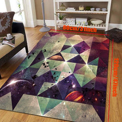 Psychedelic Geometric Area Rug Non Slip Soft & Shaggy Carpet