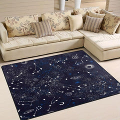 Star Printed Floor Mat for Modern Living Room & Bedroom Decor