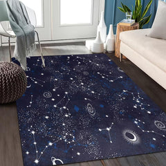 Star Printed Floor Mat for Modern Living Room & Bedroom Decor