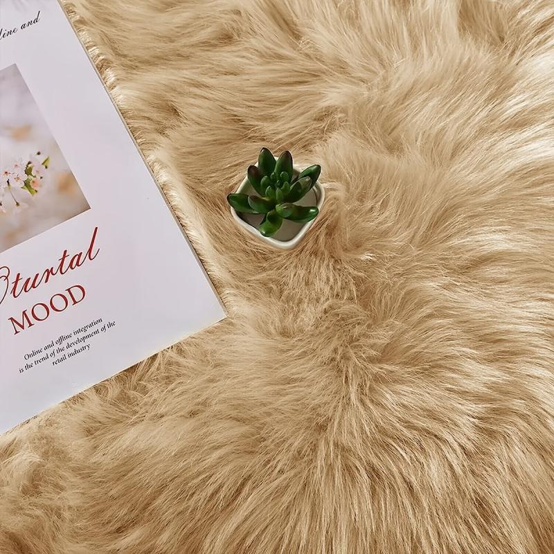 Soft Fluffy Faux Fur Area Rug for Bedroom Living Room Sofa Home Decor