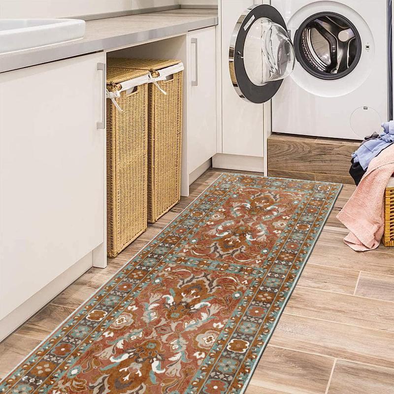 Washable Kitchen Runner Rug Persian Boho Hallway Distressed Mats