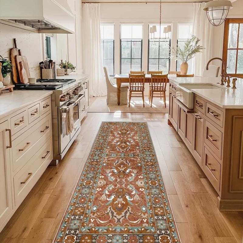 Washable Kitchen Runner Rug Persian Boho Hallway Distressed Mats