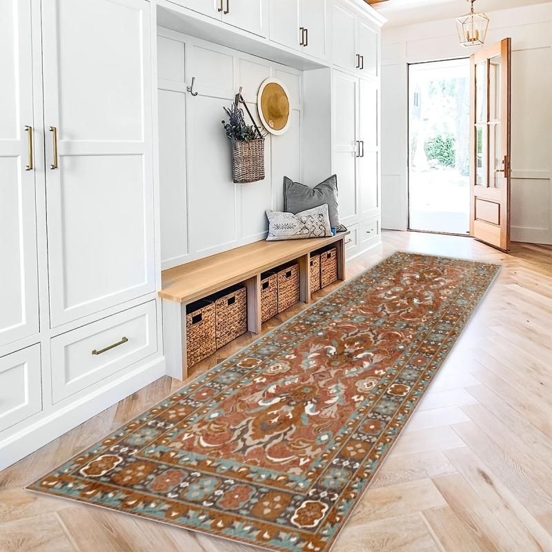 Washable Kitchen Runner Rug Persian Boho Hallway Distressed Mats