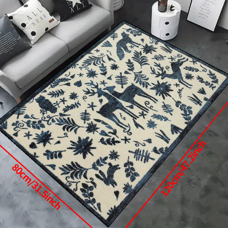 Wild Animals Non-slip Resistant Rug Machine Washable Waterproof Carpet