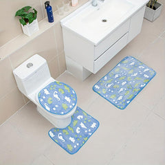 3pcs Luminous Floor Mat Sponge Bath Mat Set Non Slip Durable Bathroom Rug