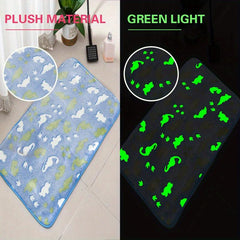 3pcs Luminous Floor Mat Sponge Bath Mat Set Non Slip Durable Bathroom Rug