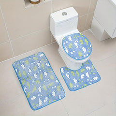 3pcs Luminous Floor Mat Sponge Bath Mat Set Non Slip Durable Bathroom Rug