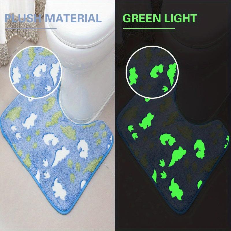 3pcs Luminous Floor Mat Sponge Bath Mat Set Non Slip Durable Bathroom Rug