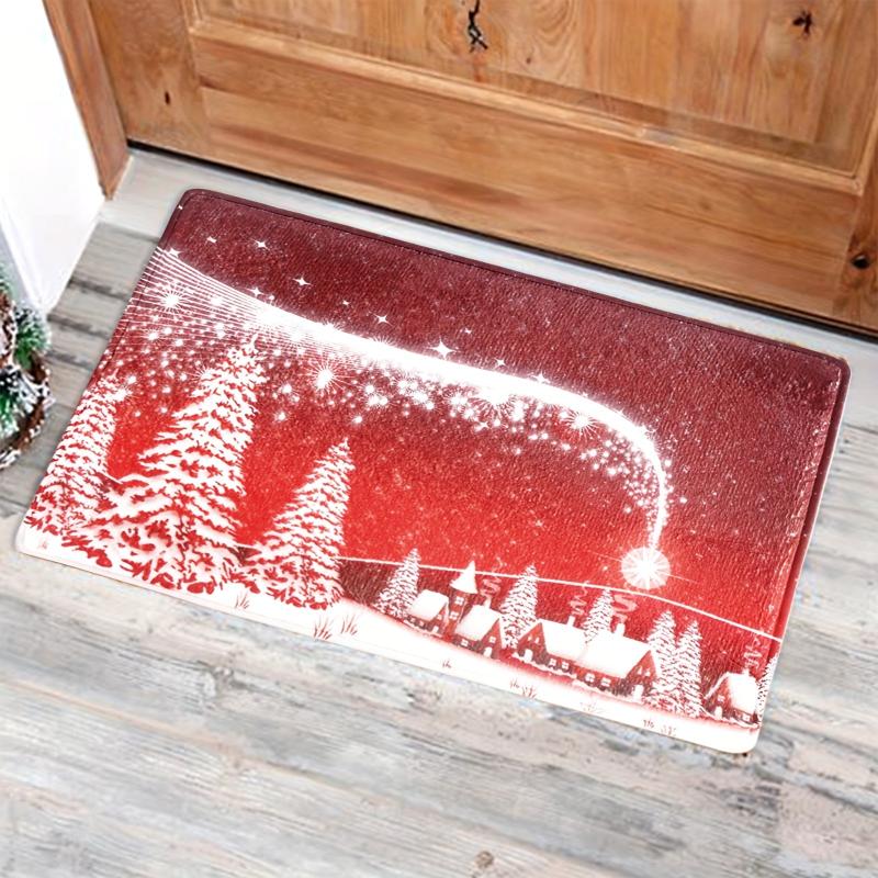 Christmas Polyester Rug Bedroom Living Room Bedside Floor Mat