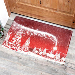 Christmas Polyester Rug Bedroom Living Room Bedside Floor Mat