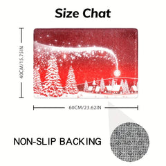 Christmas Polyester Rug Bedroom Living Room Bedside Floor Mat